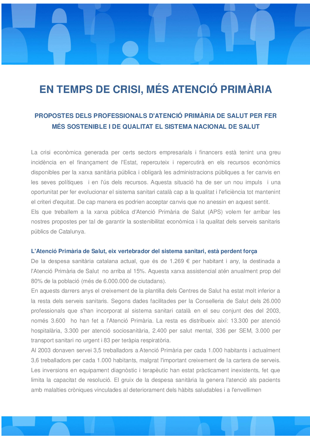 En temps de crisi, més atenció primària