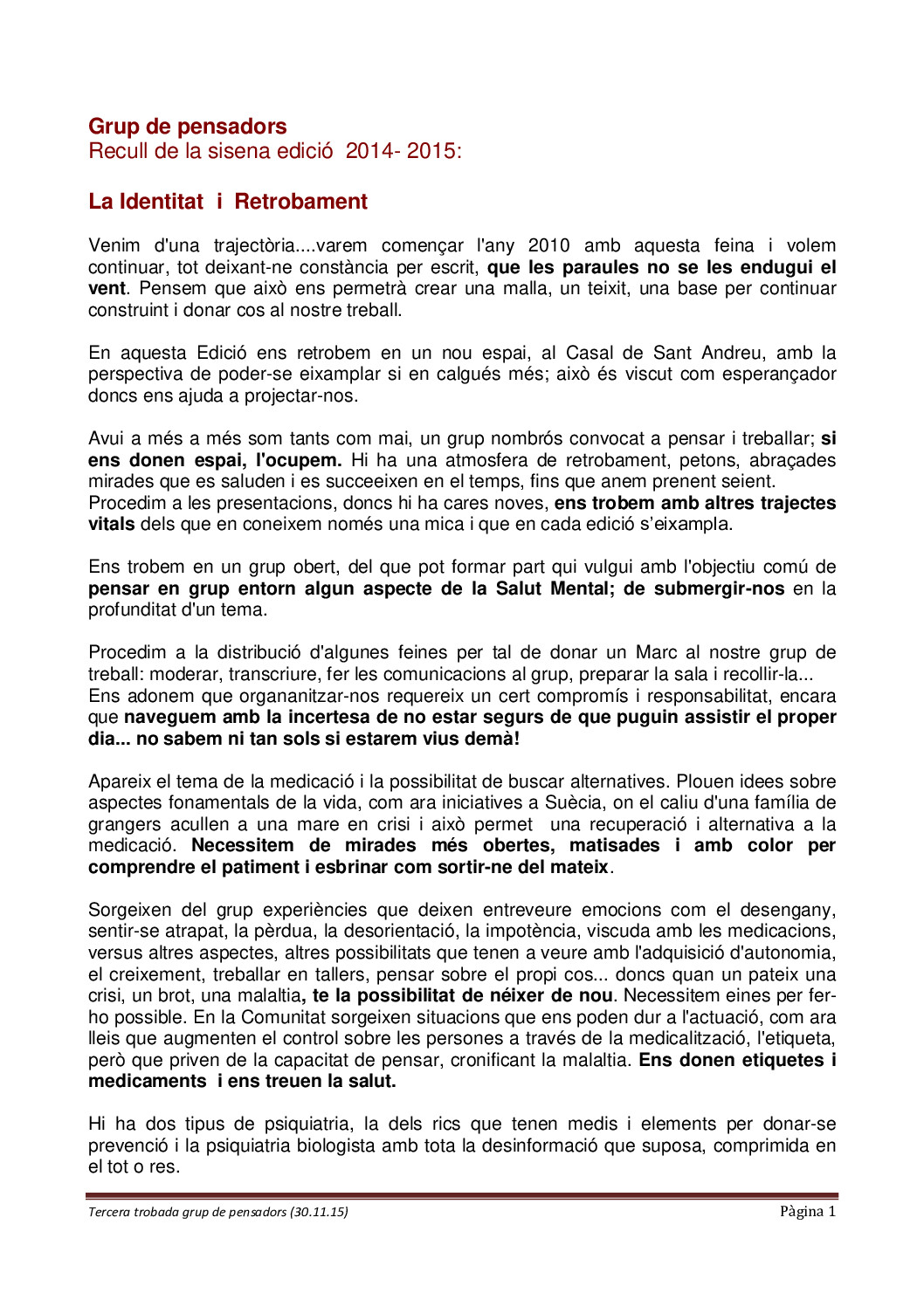 Grup de Pensadors identitat i retrobament(30.11.15)