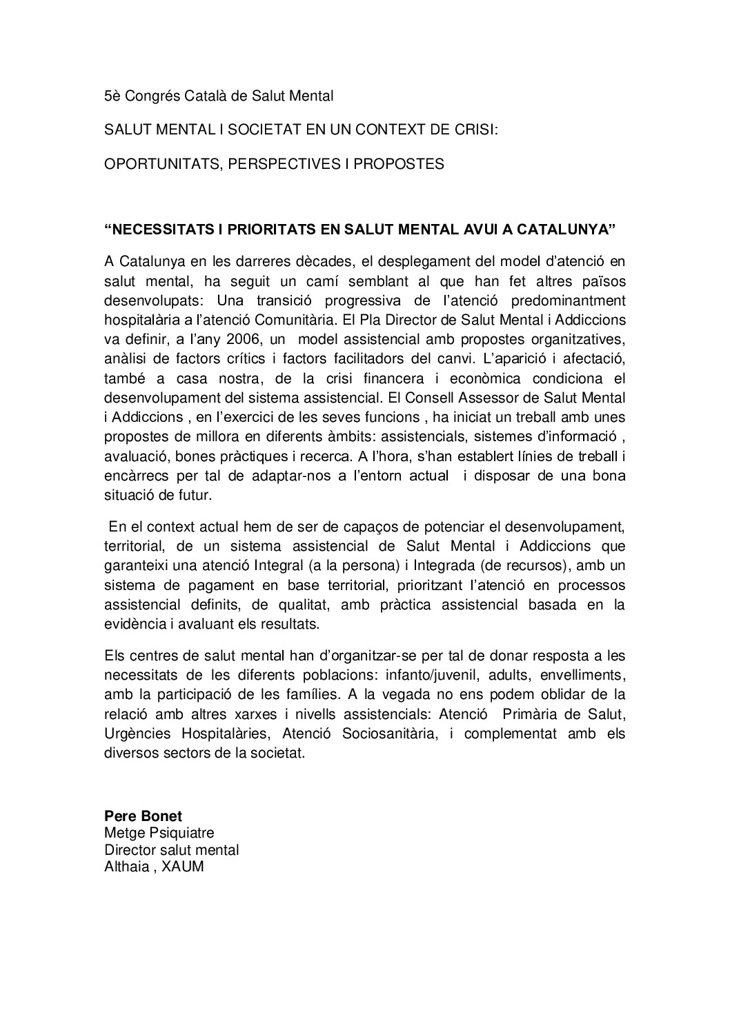 Prioritats, CCSM. Pere Bonet2