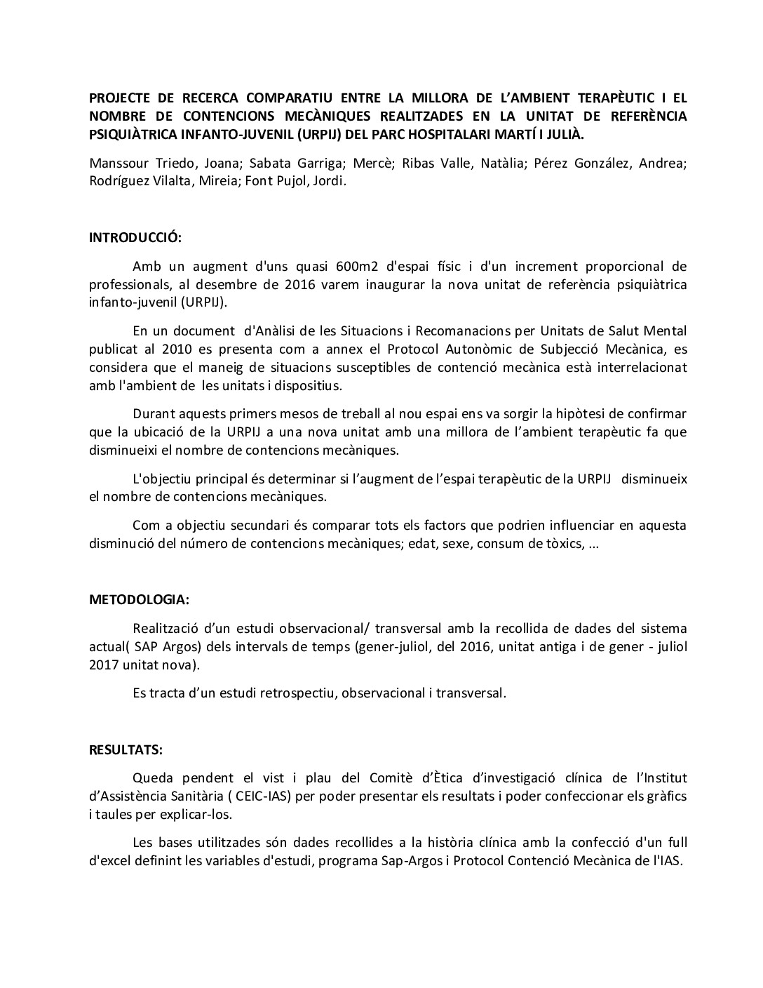 Projecte de receca comparatiu... Parc Hospitalari Martí Julià. doc