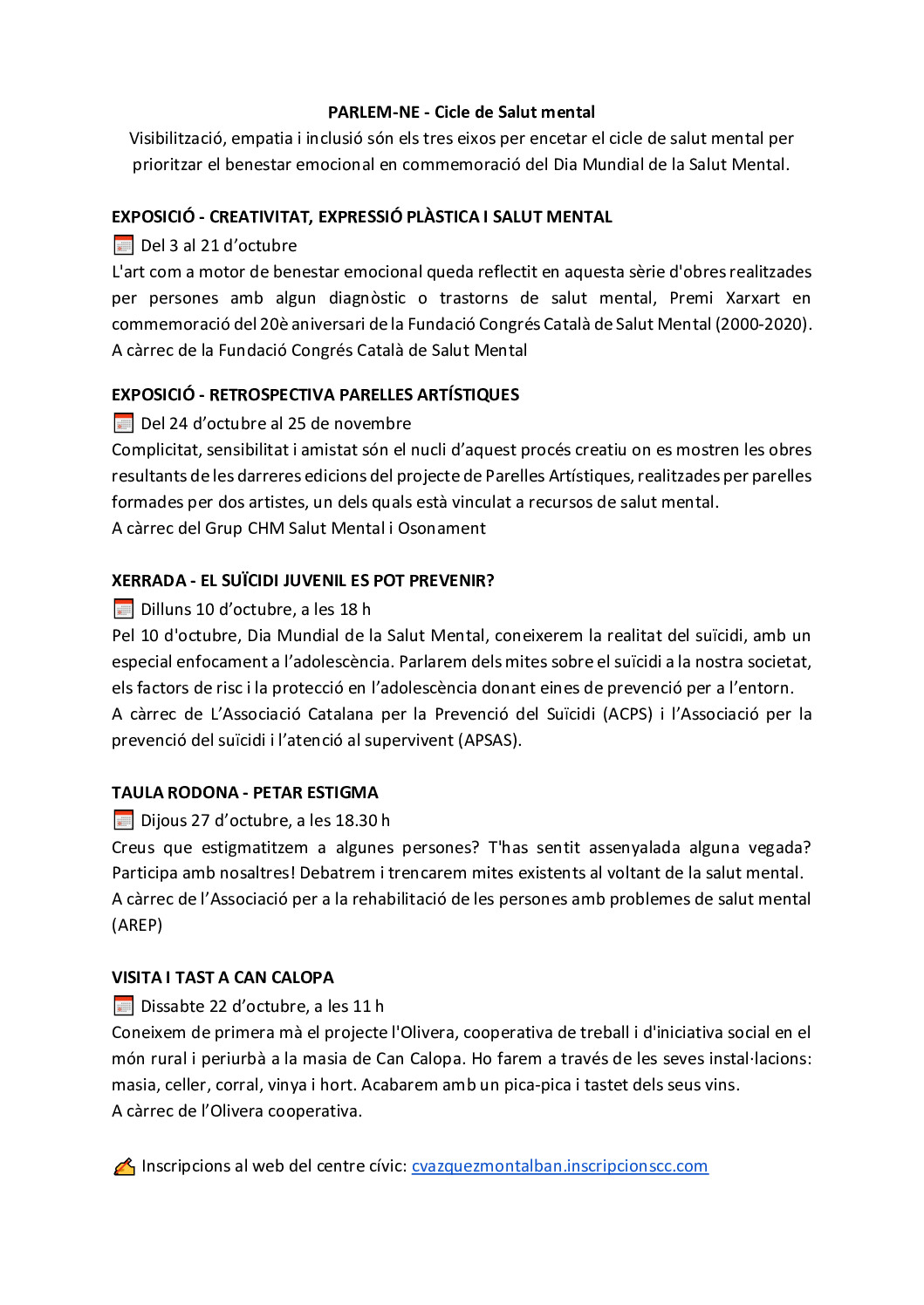 calendari-activitats-cicledesalut-mental_parlem-ne_ccvallvidrera -tardor 2022