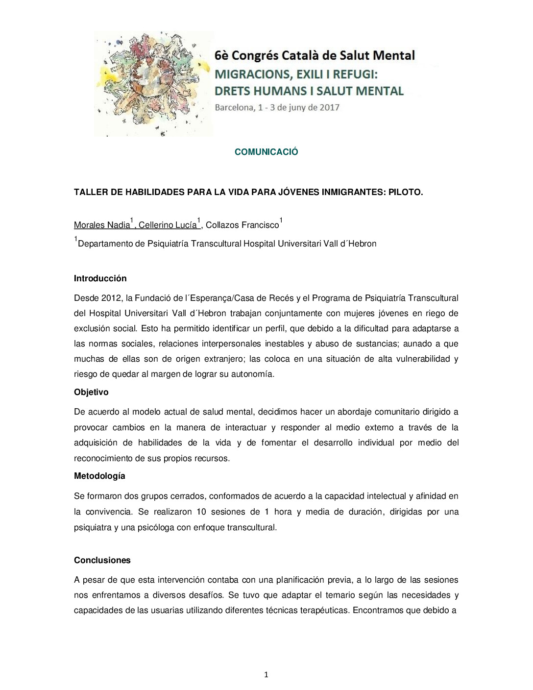 comunicacio taller de habilidades para la vida patra jovenes immigrantes lucia cellerino