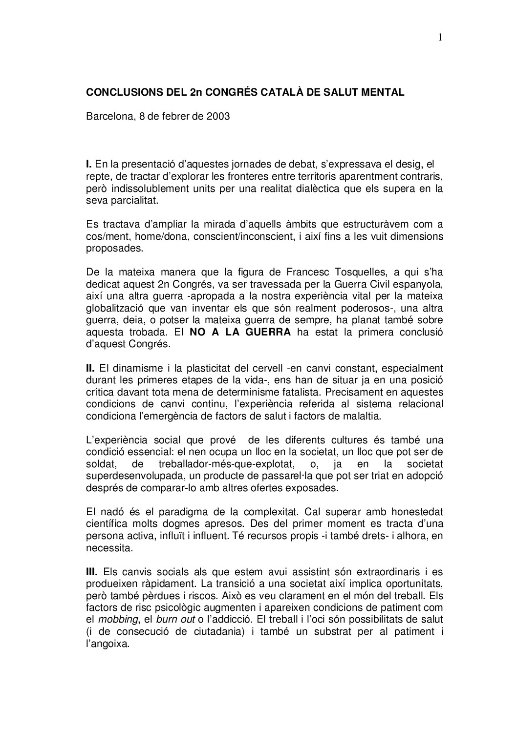 Conclusions 2n congrés