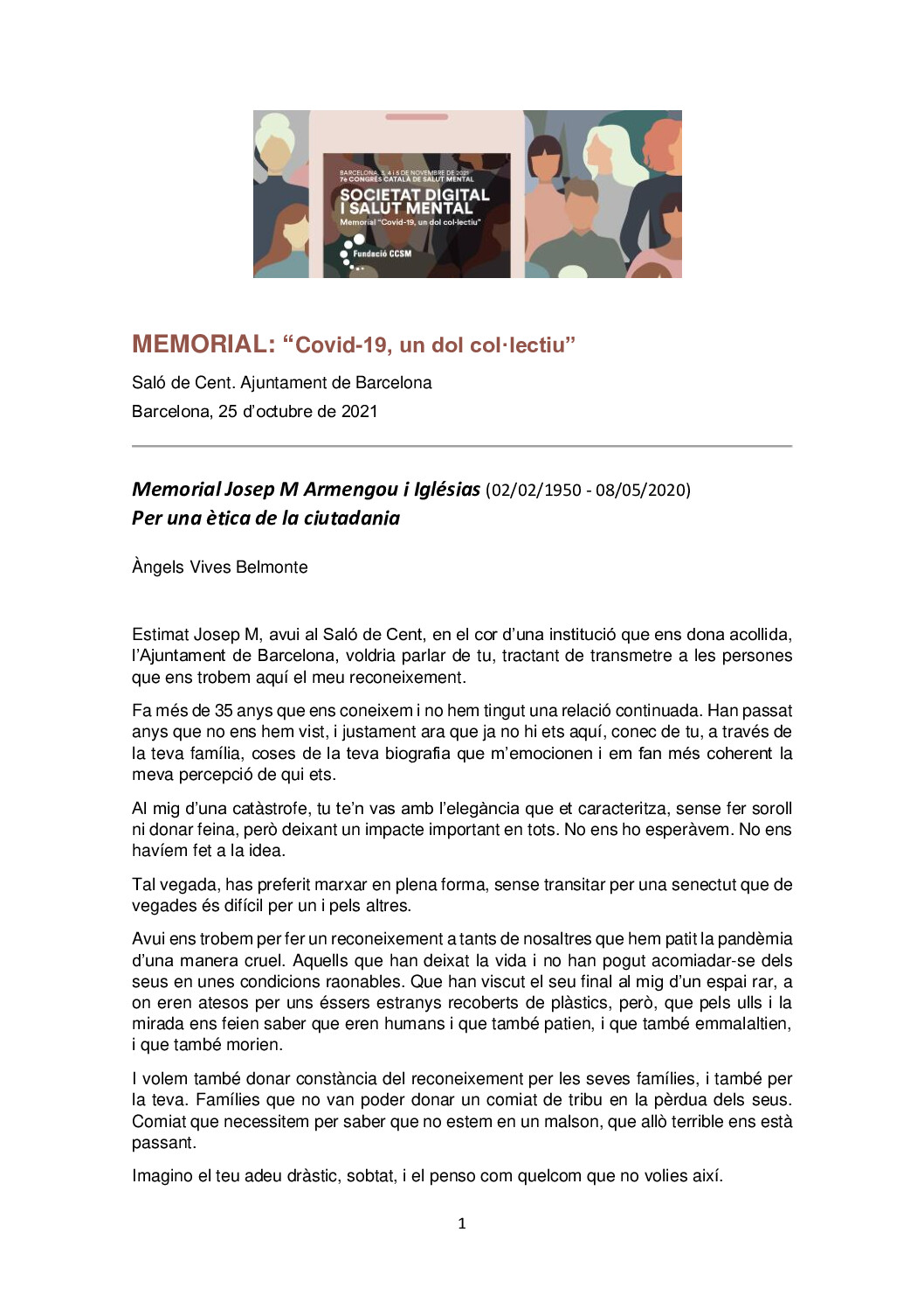 7è Congrés SM - Acte Memorial