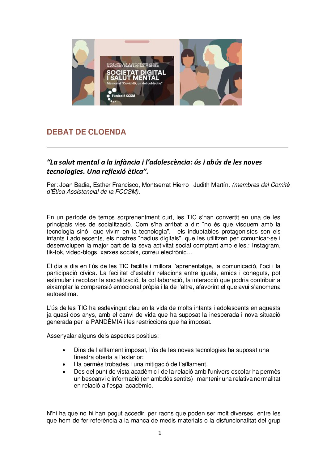 7è Congrés SM - Acte de cluenda