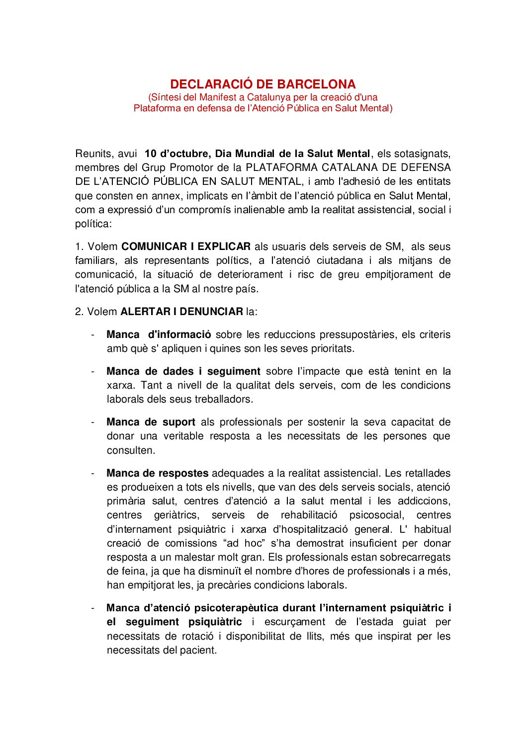 declaració barcelona (resum manifest)