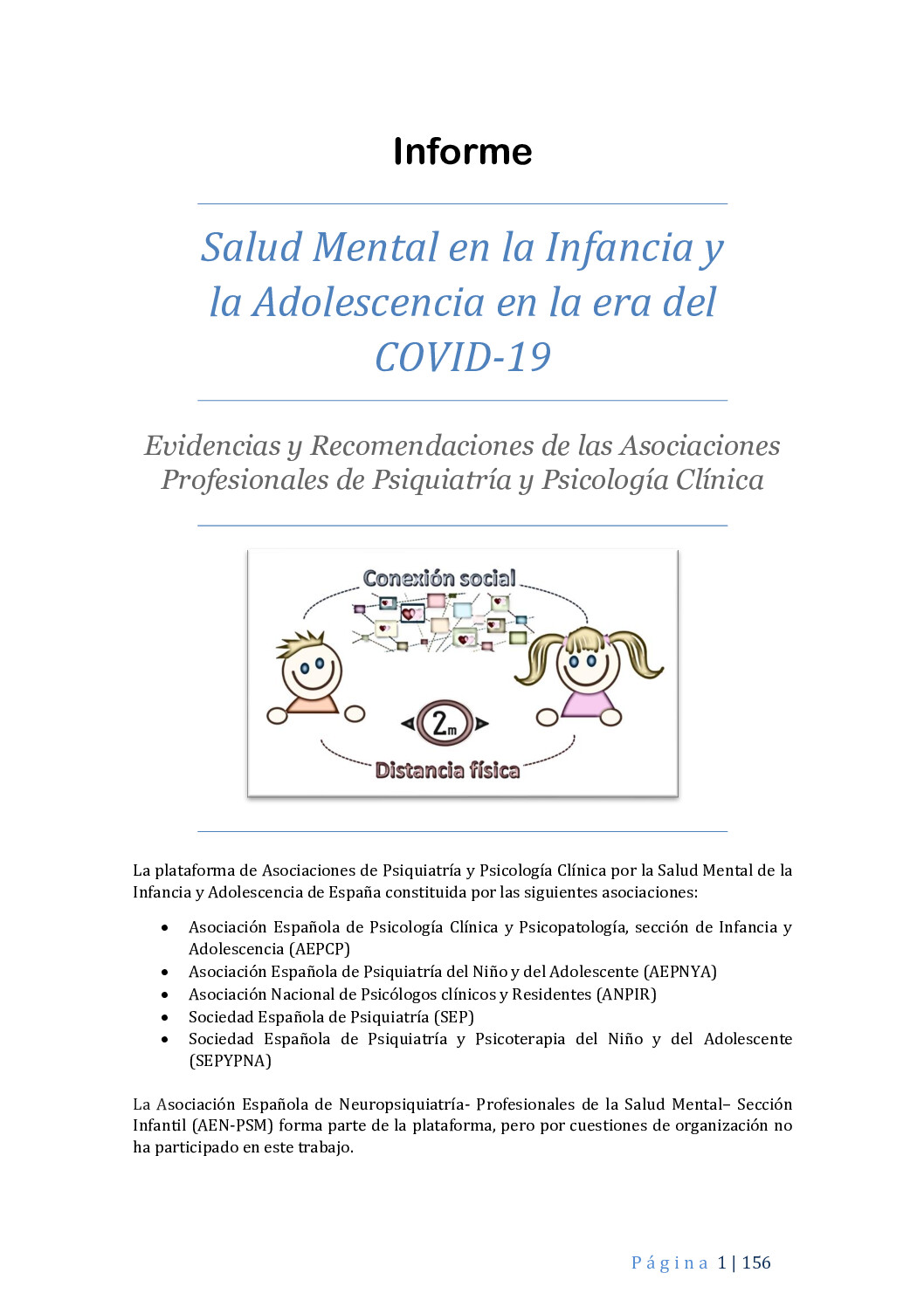 informesalud mental en la Infancia y la adolescencia en la era del covid19