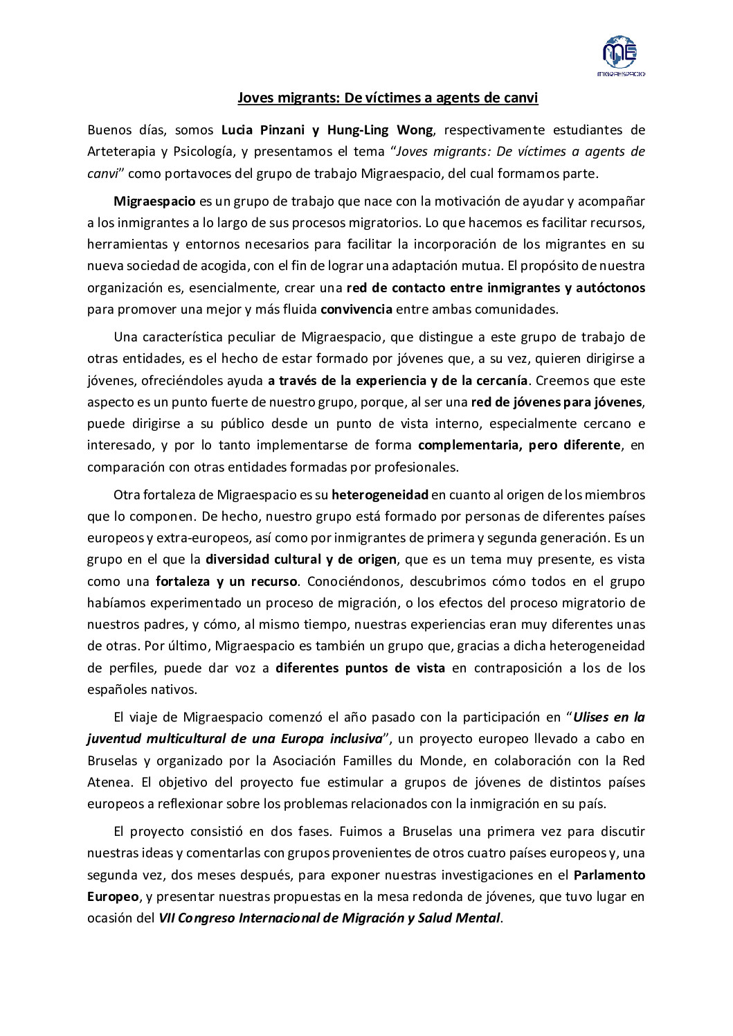 joves migrants de victimes a agents de canvi