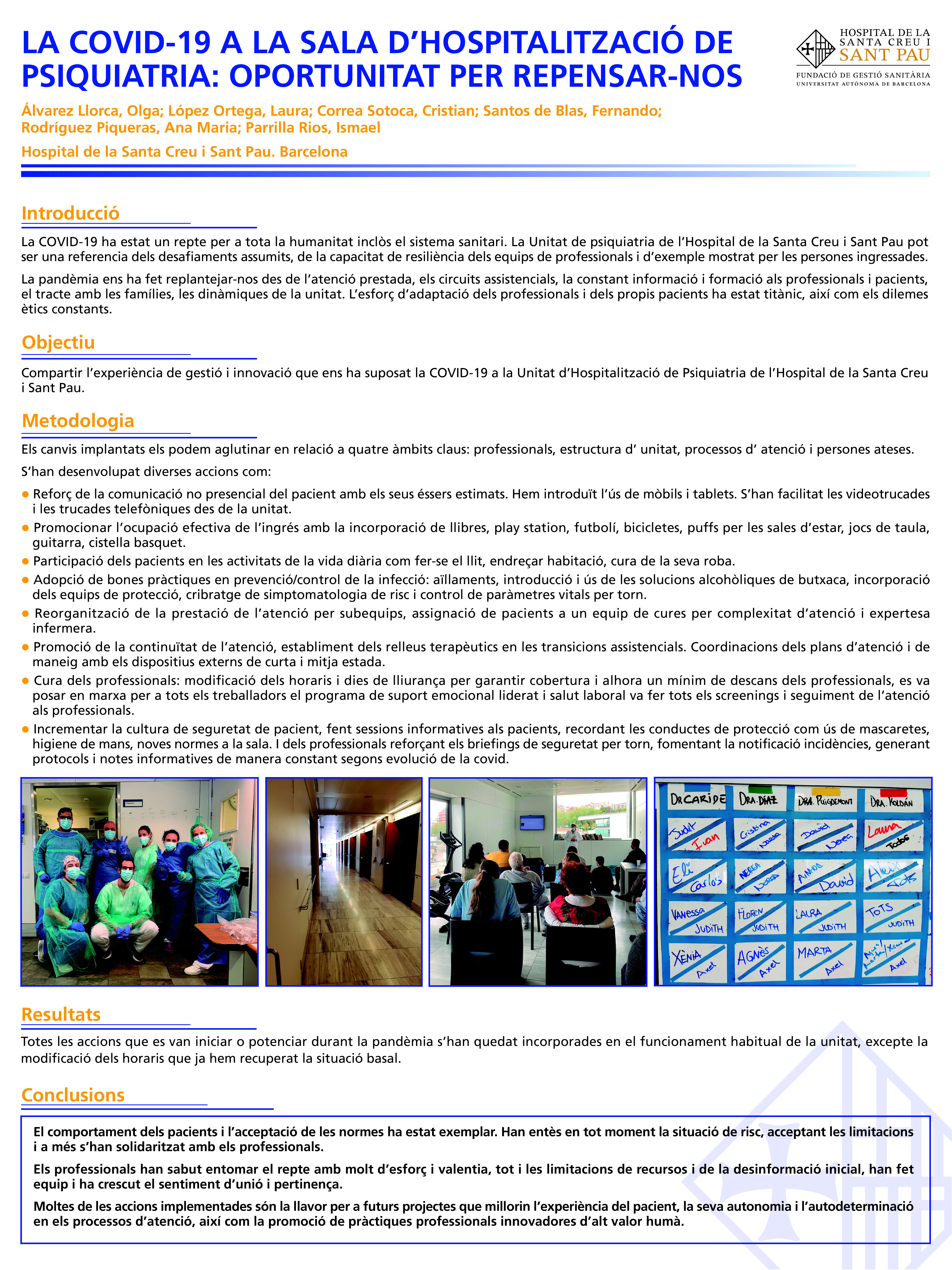 la covid 19 a la sala hospitalizatcio. O. Alvarez