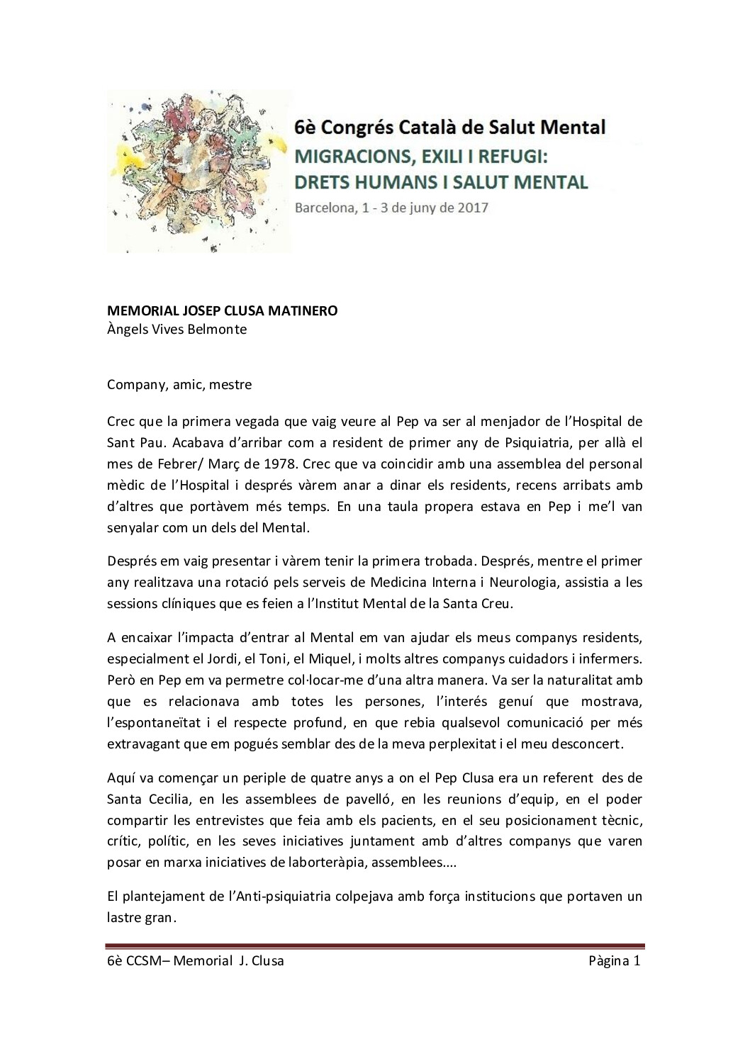 6è Congrés SM - Memorial Josep Clusa