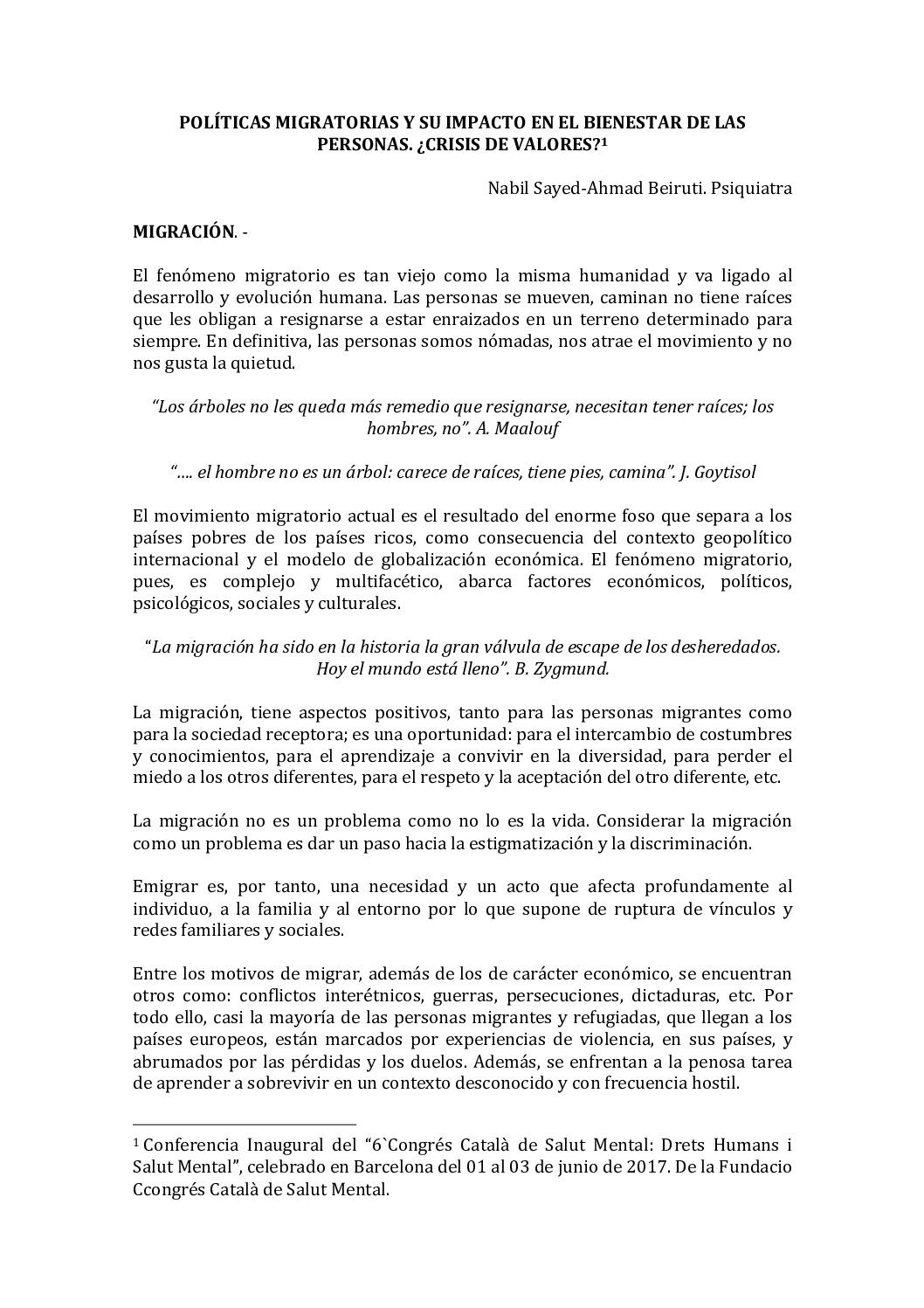 6è Congrés SM - Conferència inaugural