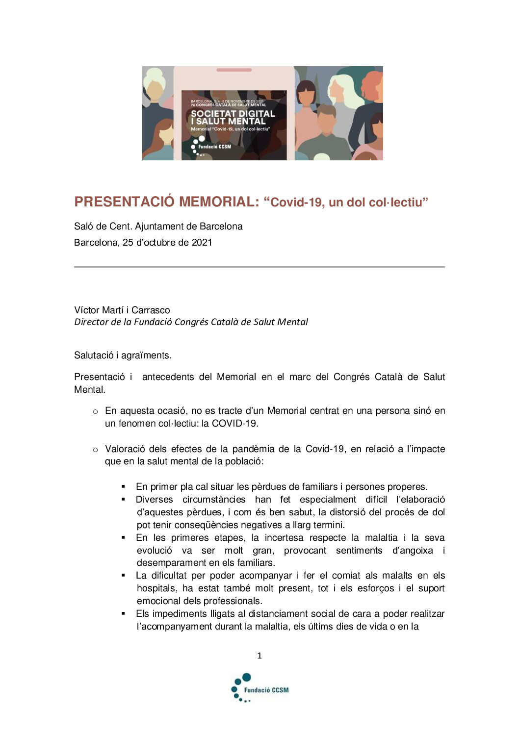 7è Congrés SM - Acte Memorial