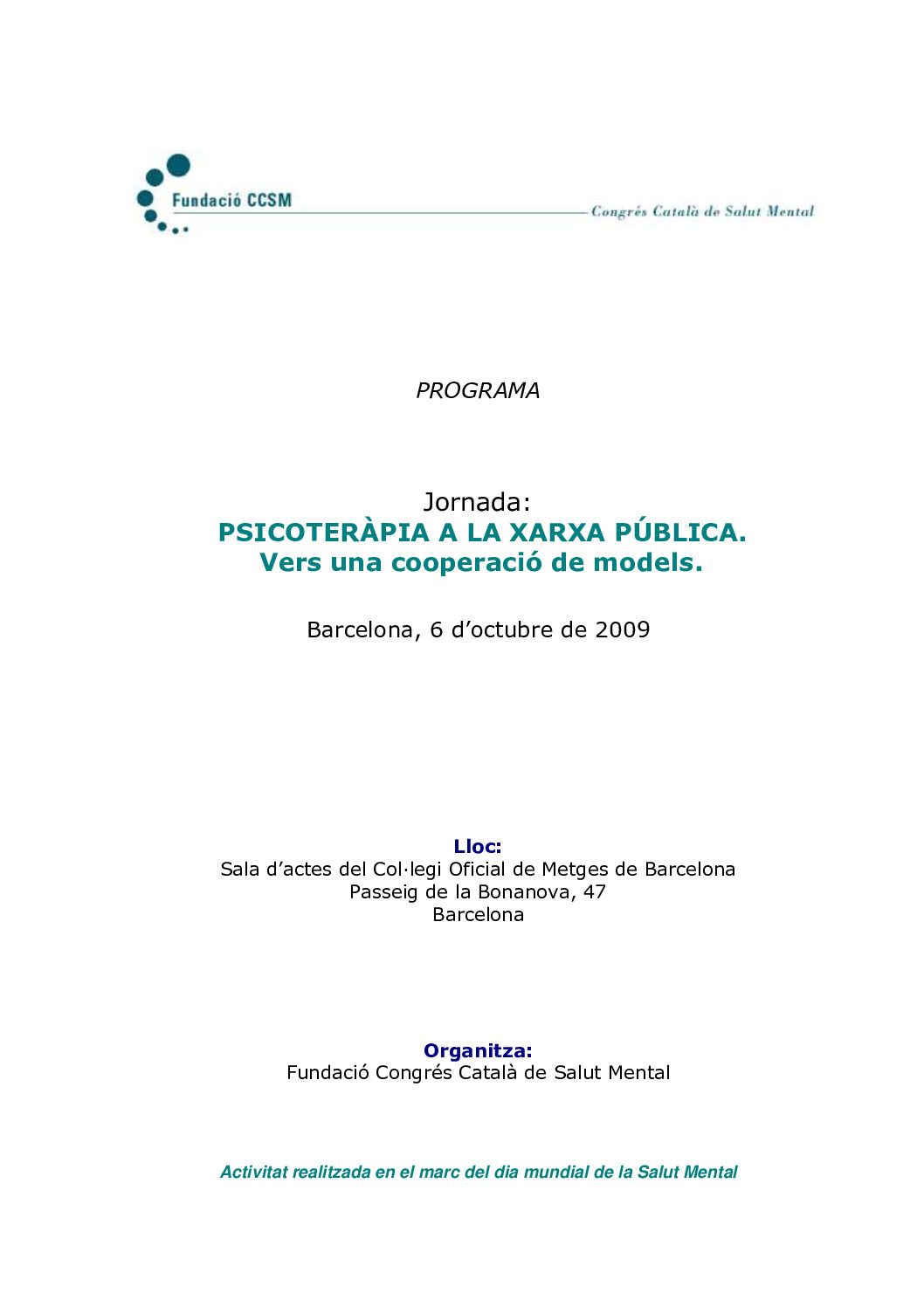 psicoterapiaalaxarxapublica2009