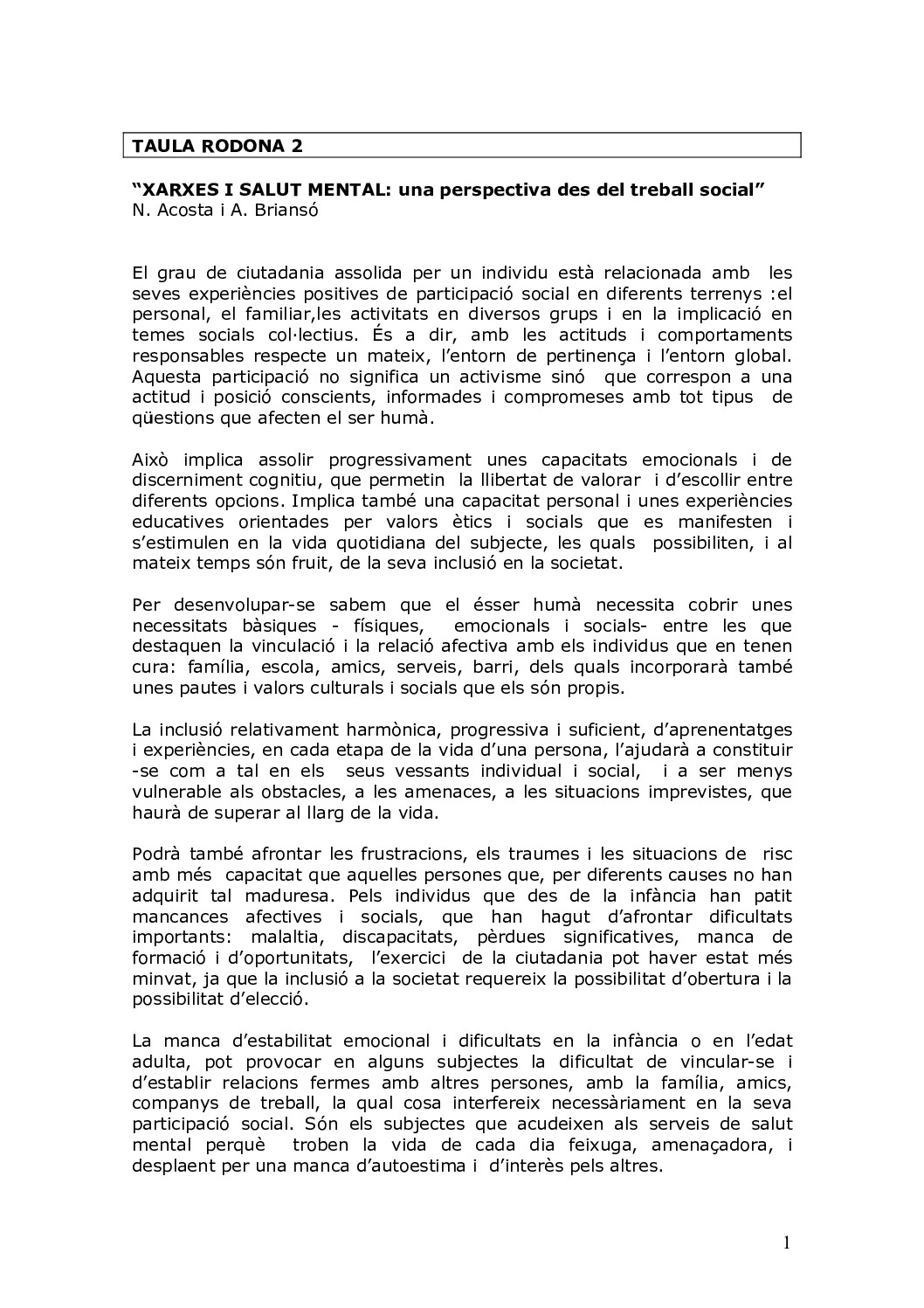 Xarxes i salut mental