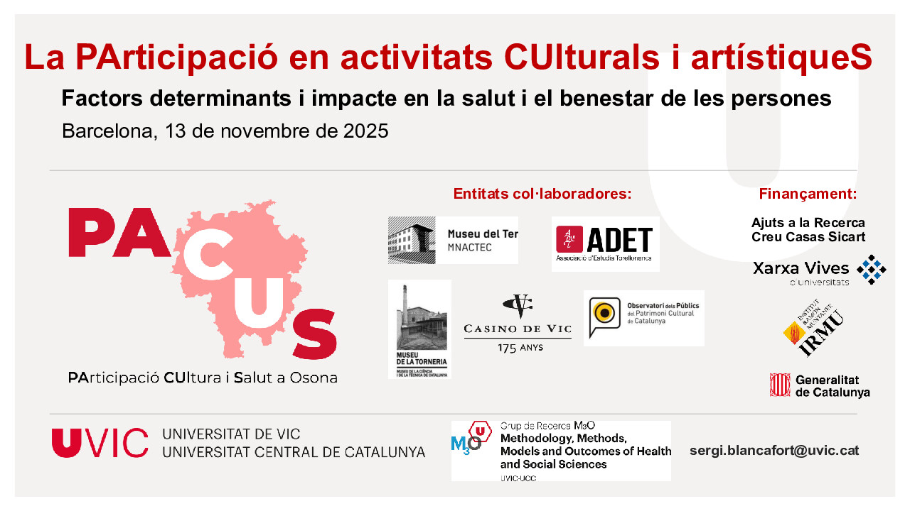 La participació en activitats culturals i artístiques: Factors determinants i impacte en la salut i el benestar de les persones